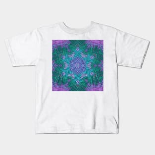 Weave Mandala Pink and Blue Kids T-Shirt